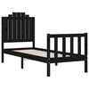 vidaXL Bed Frame without Mattress Black Small Single Solid Wood Pine