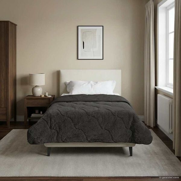 vidaXL Full Year Duvet Quilted Anthracite 155 x 200 cm