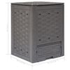 vidaXL Garden Composter Brown 60x60x83 cm 300 L Plastic Rattan