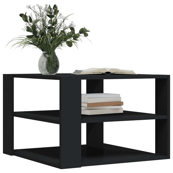 vidaXL Coffee Table Black 58x58x40 cm Engineered Wood