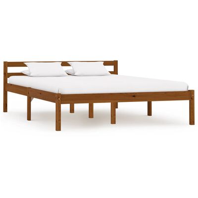 vidaXL Bed Frame Honey Brown Solid Pine Wood 120x200 cm