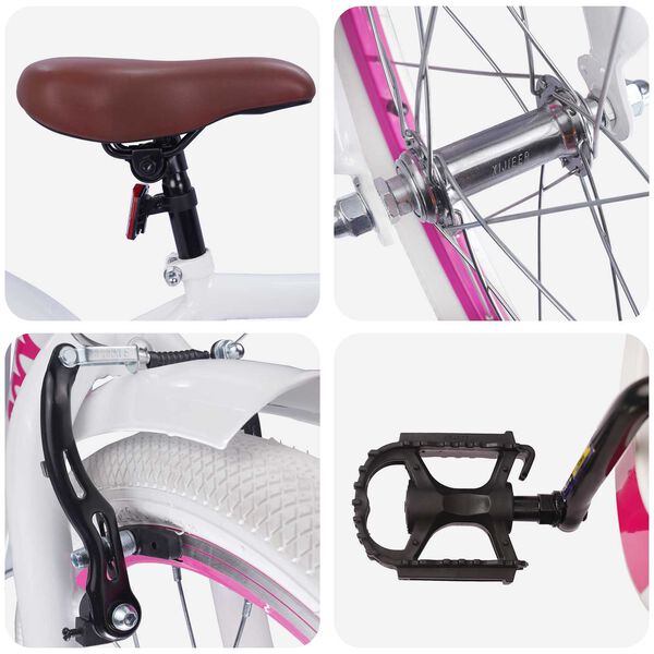 vidaXL Kids Bike 18'' for 5-7 Years Old White