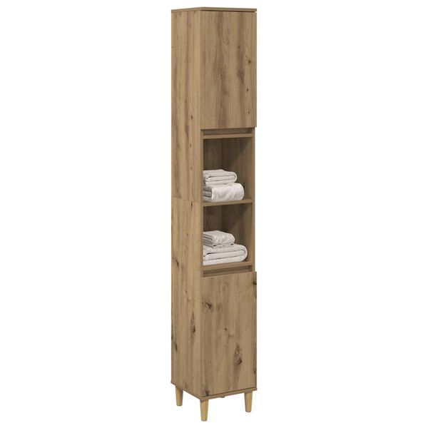 vidaXL Bathroom Cabinet Artisan Oak 30x30x190 cm Engineered Wood