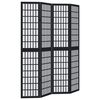 vidaXL Room Divider 4 Panels Black Solid Wood Paulownia