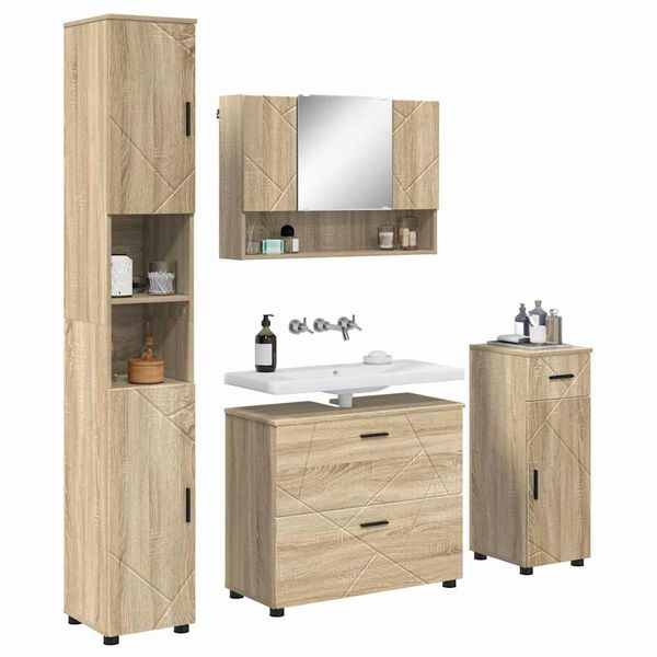 vidaXL Bathroom Furniture Set 5 pcs Sonoma oak 30 x 35 x 192 cm