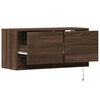 vidaXL TV Wall Cabinet with LED Lights Brown Oak 80x31x35 cm