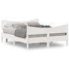 vidaXL Bed Frame without Mattress White 150x200 cm King Size Solid Wood Pine
