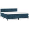 vidaXL Box Spring Bed with Mattress Dark Blue 180x200 cm Velvet