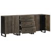 vidaXL 3 Piece Sideboards Black 60x33x75 cm Solid Wood Mango