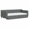 vidaXL Daybed with Trundle and Drawers Dark Grey 90x190 cm Fabric