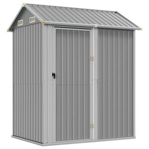 vidaXL Garden Shed Light Grey 192x152.5x237 cm Galvanised Steel