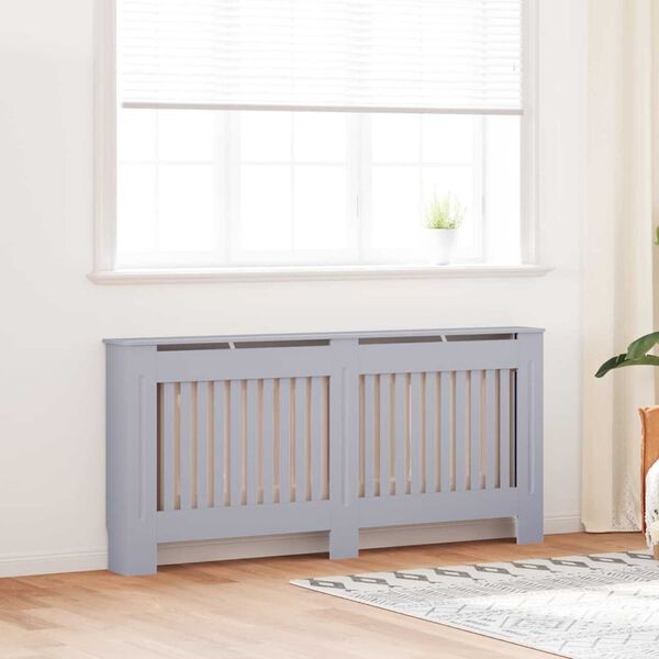 vidaXL Radiator Cover 2 pcs Grey 172 x 19 x 81.5cm Engineered Wood
