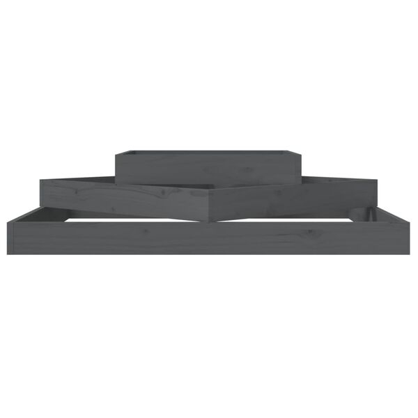 vidaXL Planter Grey 112x112x27 cm Solid Wood Pine