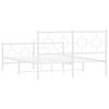vidaXL Metal Bed Frame without Mattress with Footboard White 140x200cm