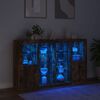 vidaXL Sideboards with LED Lights 3 pcs Smoked Oak Engineered Wood