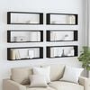 vidaXL Wall Cube Shelf 6 pcs Black 80x15x26.5 cm Engineered Wood