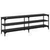vidaXL TV Cabinet Black Oak 160 x 30 x 50 cm Engineered Wood and Iron