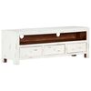 vidaXL TV Cabinet White 120x30x40 cm Solid Acacia Wood