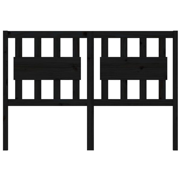 vidaXL Bed Headboard Black 125.5x4x100 cm Solid Wood Pine