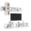 vidaXL 7 Piece TV Cabinet Set White Engineered Wood