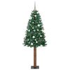 vidaXL Slim Christmas Tree Green 180 cm PVC and Solid Pine wood