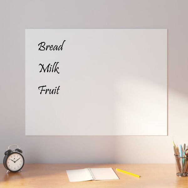 vidaXL Wall-mounted Magnetic Board White 80x60 cm&nbsp;Tempered Glass
