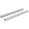 vidaXL Closet Rod 2 pcs Silver 371.5 x 15 x 29 mm Aluminium Alloy