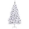 vidaXL Artificial Hinged Christmas Tree White 240 cm PVC and Steel