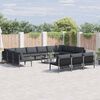 vidaXL Garden Sofa Set with Cushion 13 pcs Black Steel