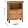 vidaXL Bedside Cabinet 60x30x75 cm Solid Wood Mahogany