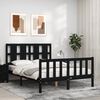 vidaXL Bed Frame without Mattress Black Double Solid Wood Pine