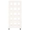 vidaXL Log Holder with Wheels White 40x49x110 cm Solid Wood Pine