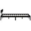 vidaXL Bed Frame without Mattress Black Solid Wood Small Double