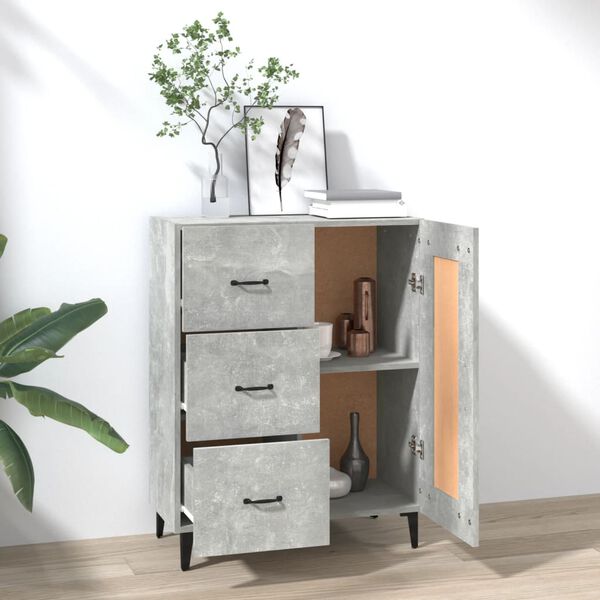 vidaXL Sideboard Concrete Grey 69.5x34x90 cm Engineered Wood
