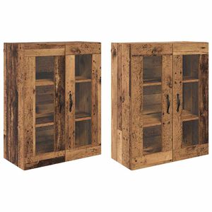 vidaXL Wall Cabinets 2 pcs Old Wood 69.5 x 34 x 90 cm Engineered Wood