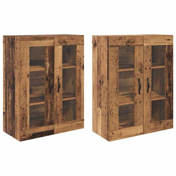 vidaXL Wall Cabinets 2 pcs Old Wood 69.5 x 34 x 90 cm Engineered Wood