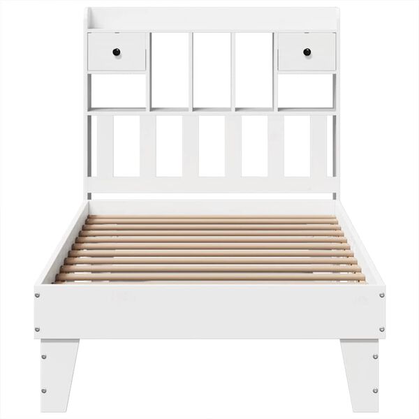 vidaXL Bed Frame without Mattress White 90x190 cm Single Solid Wood Pine