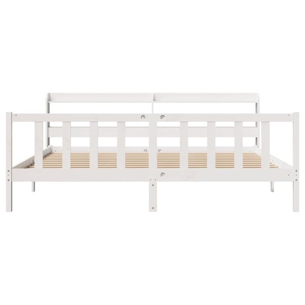 vidaXL Bed Frame without Mattress White 200x200 cm Solid Wood Pine