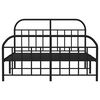 vidaXL Metal Bed Frame without Mattress with Footboard Black 183x213cm