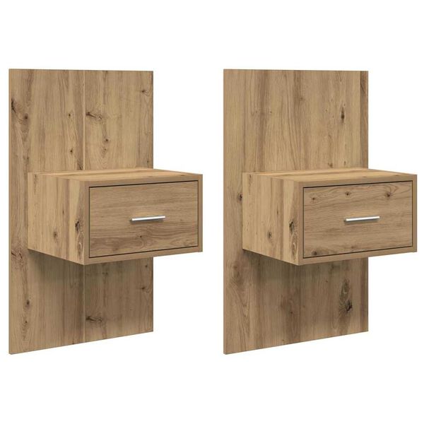 vidaXL Bedside Cabinet with Drawer 2 pcs Artisan Oak 50 x 32.5 x 80cm