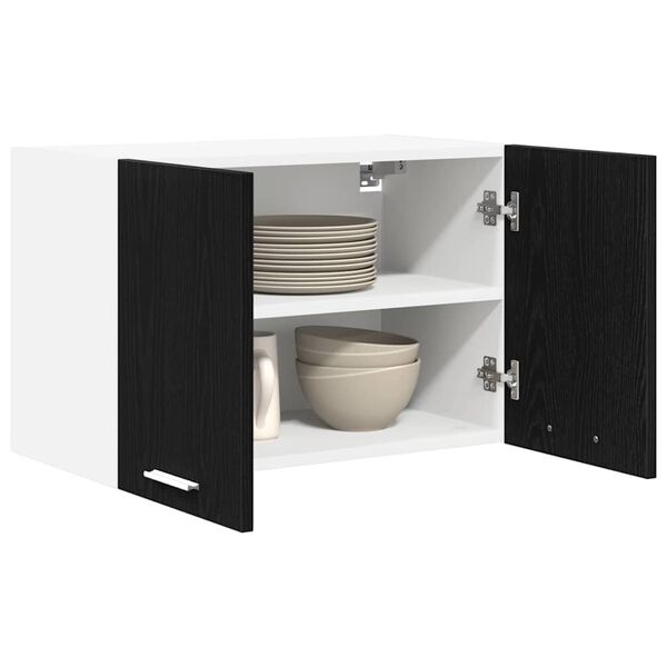 vidaXL Hanging Cabinet with Door Black Oak and White 60 x 31 x 40 cm