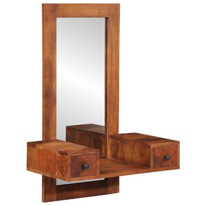 vidaXL Wall Mirror with Drawers 60x33x90 cm Solid Wood Acacia