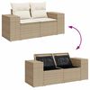 vidaXL 10 Piece Garden Sofa Set with Cushions Beige Poly Rattan Acacia