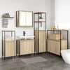 vidaXL Bathroom Furniture Set with Shelf 5 pcs Sonoma Oak and Black
