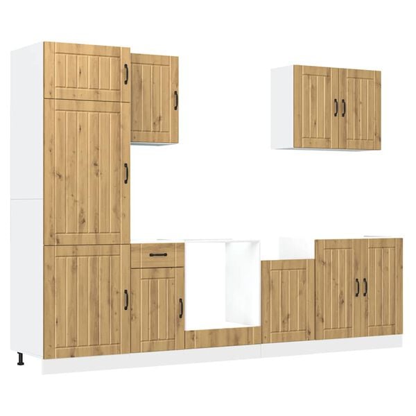 vidaXL 7 Piece Kitchen Cabinet Set Lucca Artisan Oak Engineered Wood