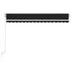 vidaXL Manual Retractable Awning with LED 400x300 cm Anthracite