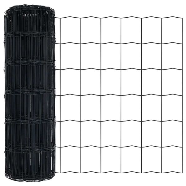 vidaXL Euro Fence Grey 0.6 x 10 m PVC-coated iron