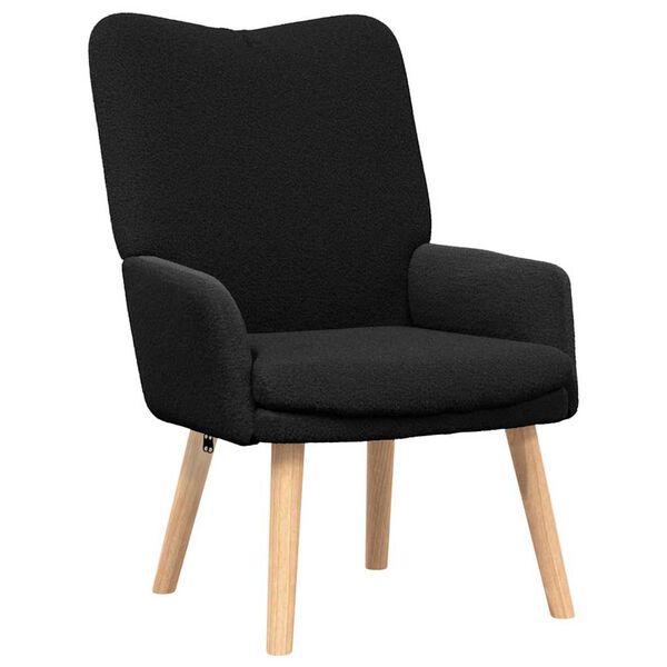 vidaXL Armchair Black 63 x 67 x 94 cm Sherpa Fabric