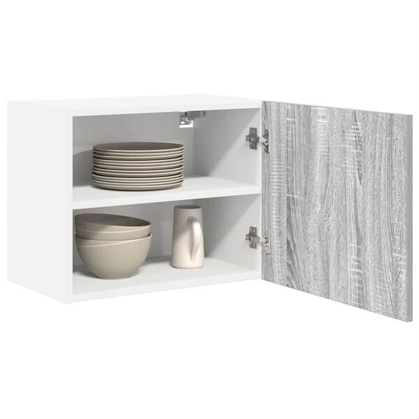 vidaXL Hanging Cabinet with Door Grey Sonoma and White 50 x 31 x 40 cm
