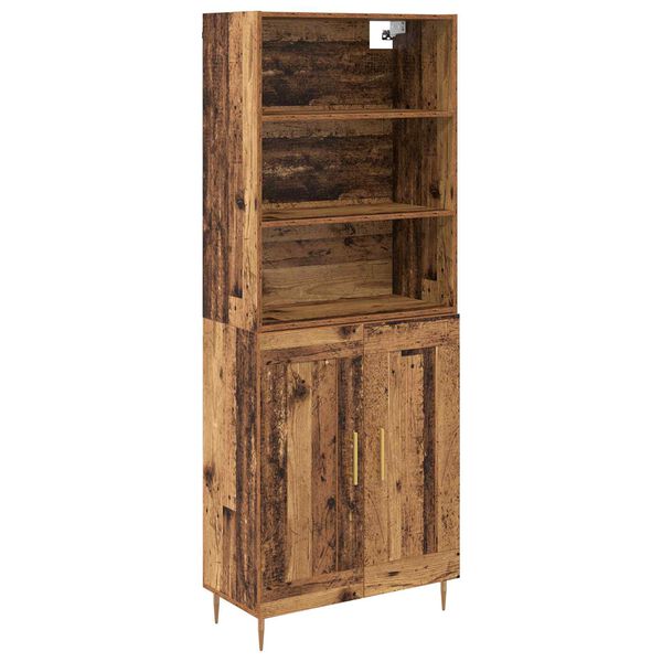 vidaXL Highboard Old Wood 69.5 x 34 x 180 cm Engineered Wood